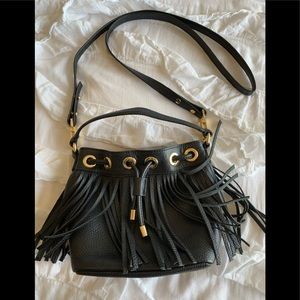 Milly crossbody bag with gold hardware and fringe